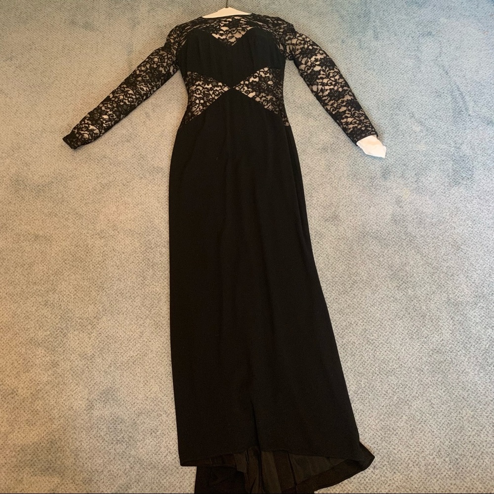 Paule Ka Black Lace Gown with Bow
